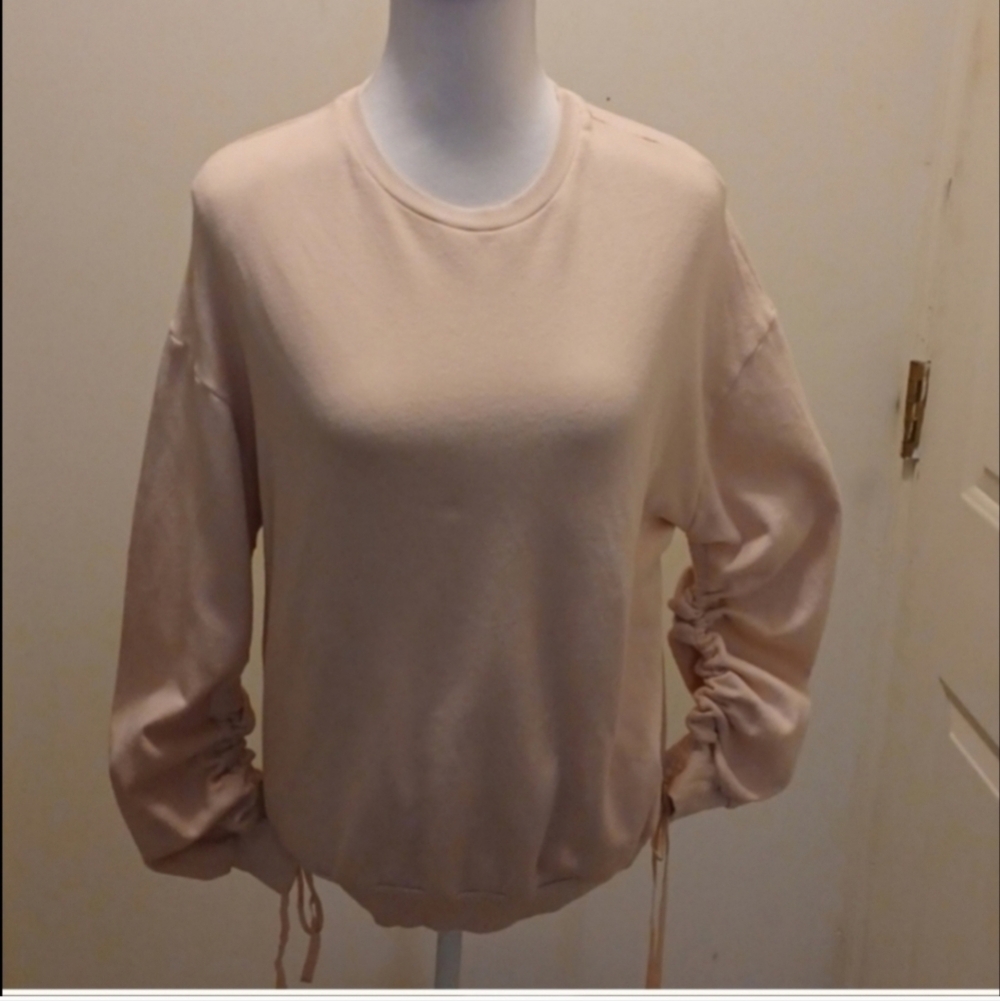 Adriano Goldschmied size small sweater drawstring sleeves Sweatshirt Crewneck
